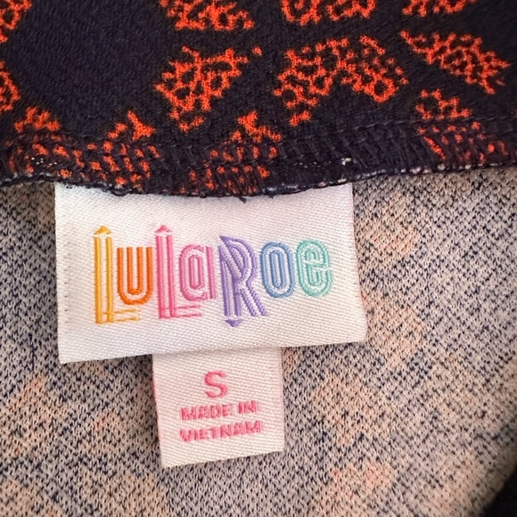 LulaRoe midi pencil skirt black and orange size small - Picture 3 of 4
